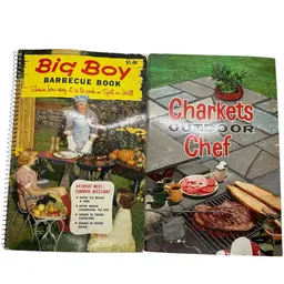 Vintage Lot Of 2 Barbecue Books Pamphlets Big Boy BBQ & Charkets Outdoor Chef