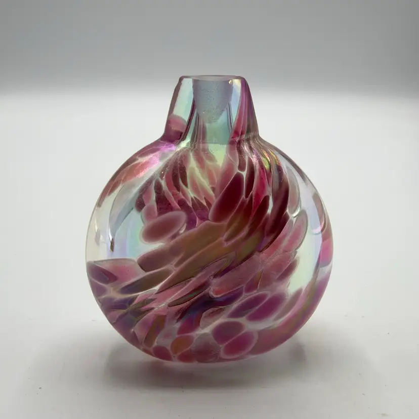 Nuance Glass New Orleans Small Oil Lamp Or Mini Vase AS IS