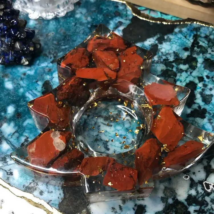 Red Jasper Chip Trinket Dish/ TEALIGHT Holder 🎄