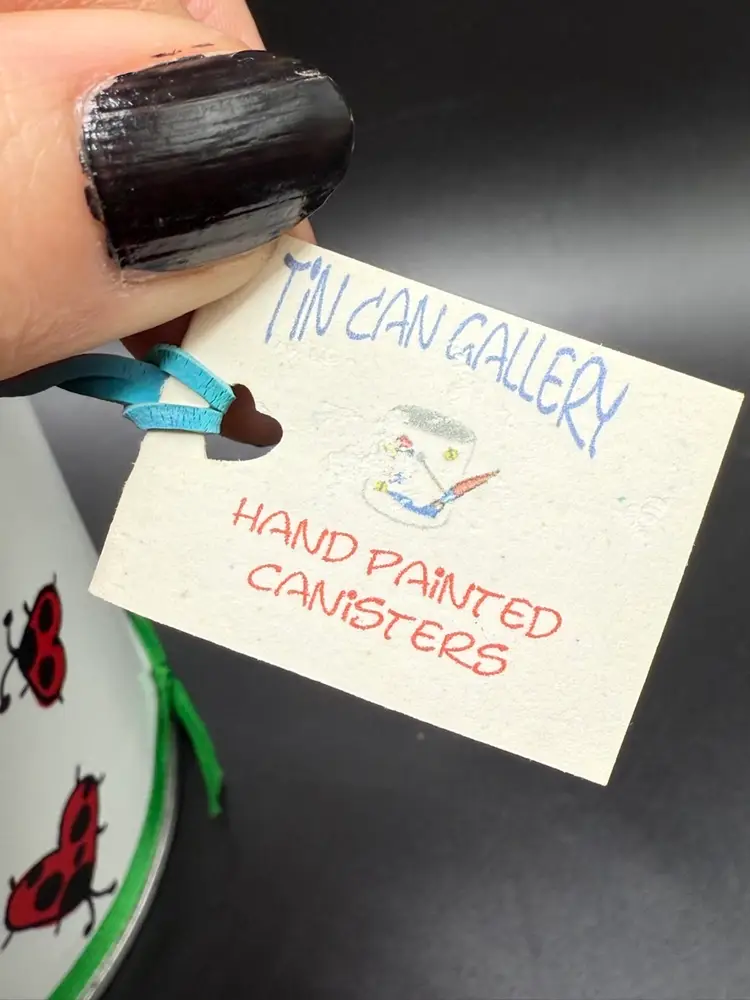 Lady Bug Canister Hand Painted
