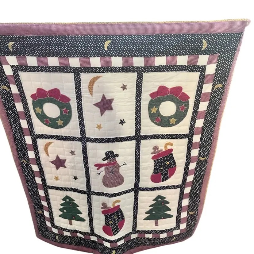 56 X 49 (P)14x14 Christmas wall decor W/ A Pillow. trees & stockings & wreaths pictures