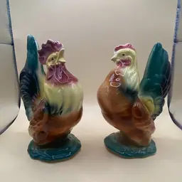 Royal Copley Rooster And Hen Ceramic Set