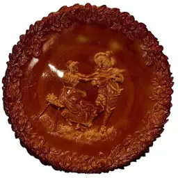 McKee Chocolate Glass Cameo Serenade 8.5” Plate Troubadour WOW Vintage
