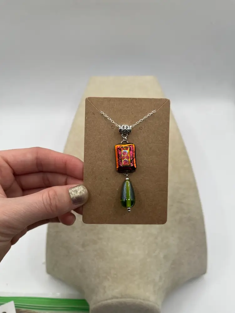 #98 “Ever Changing” Series — Designed by Me -- Dichroic Glass Necklace