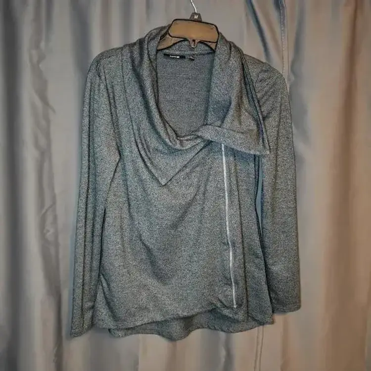 Apt 9 Dark Gray Knit Moto Zippered Jacket Extra Small