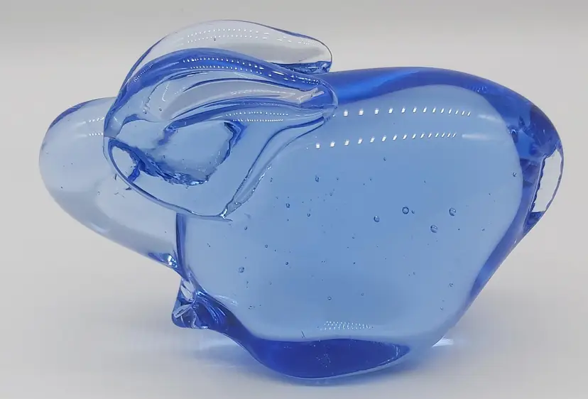 Handblown Art Glass Bunny Paperweight