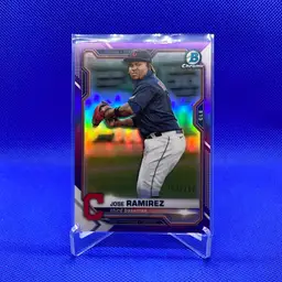 2021 Bowman Chrome Jose Ramirez Purple Refractor /250 Cleveland Guardians