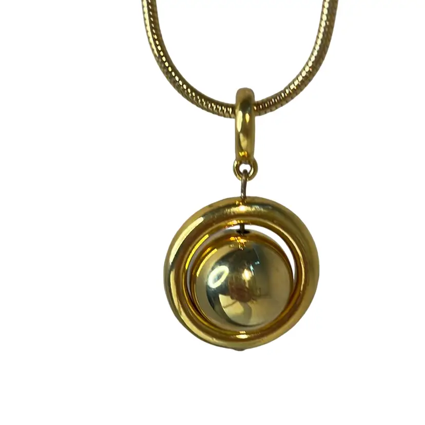 Vtg Gold Toned “Saturn” Necklace