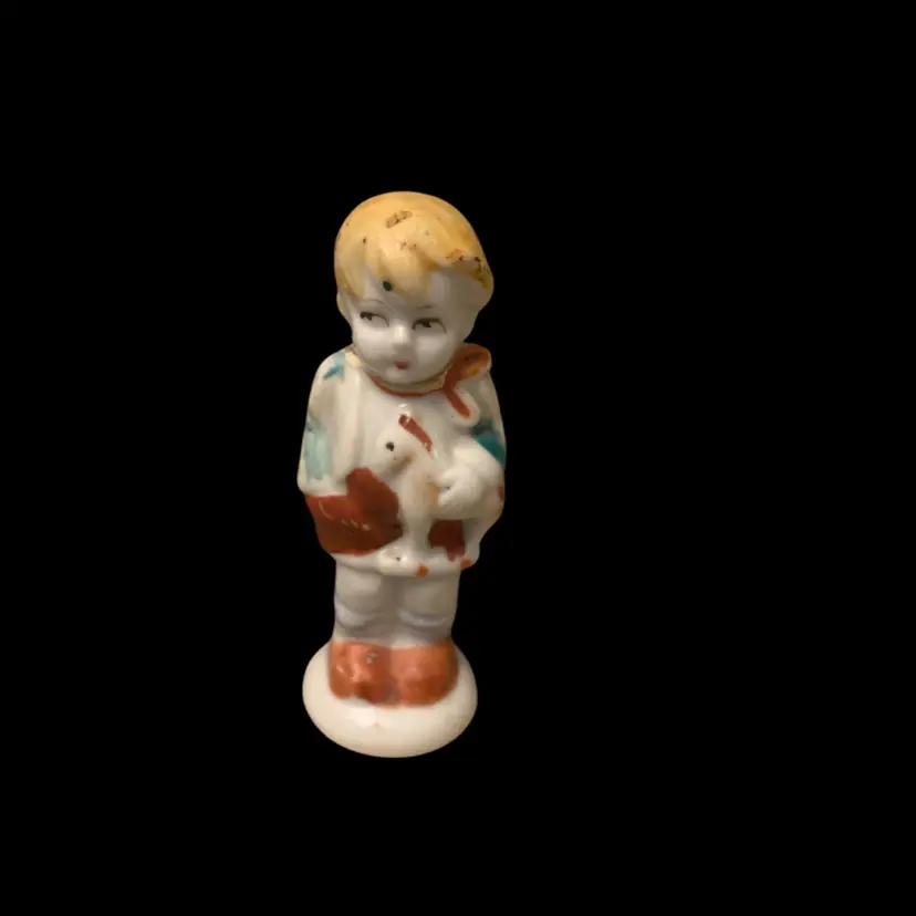 Boy With Toy Horse Figure 1 X 1 X 3 Inches