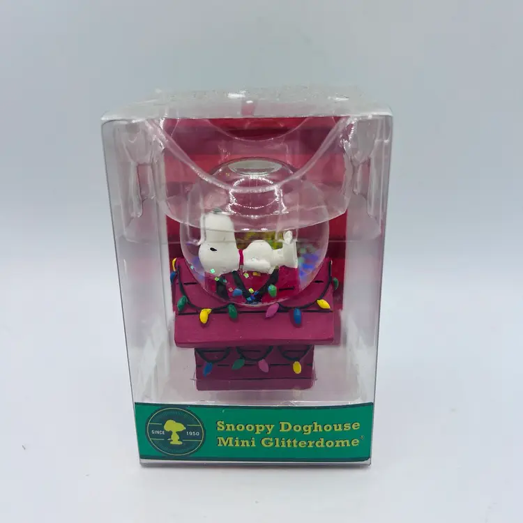 SALE! Snoopy Christmas Doghouse Mini Glitterdome Snow Globe