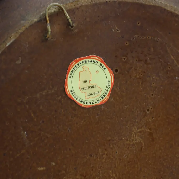 Vintage German Wall Plate 3D Carved Elk Stag Forest Scene Rustic Ornate Folk Art