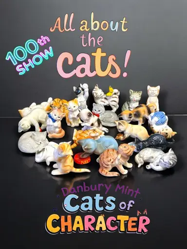 Vintage Danbury Mint “Cats Of Character” Hand Painted Fine Porcelain Cat Figurines! Along With Other Cat Collectibles & Jewelry- And A Few Dogs 🥰