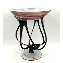 Poland 🇵🇱 Jozefina Krosno Makora Of Poland Jellyfish Pedestal Bowl In Amethyst ~10” Tall