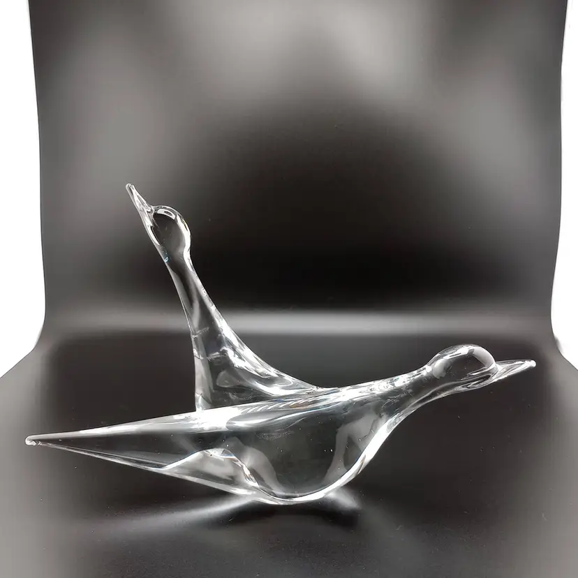 Pair of Scandinavian crystal geese
