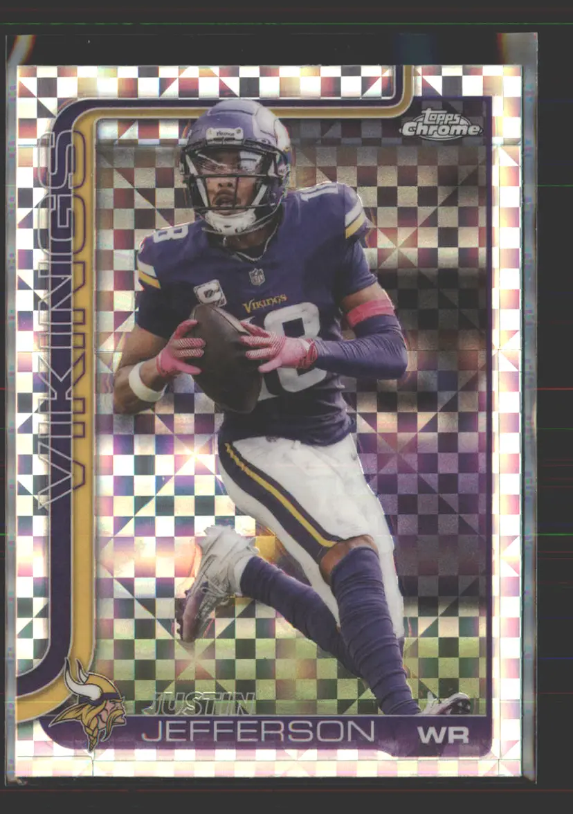 Justin Jefferson 2025 Topps Chrome X-Fractor #195 - (142) - Minnesota Vikings