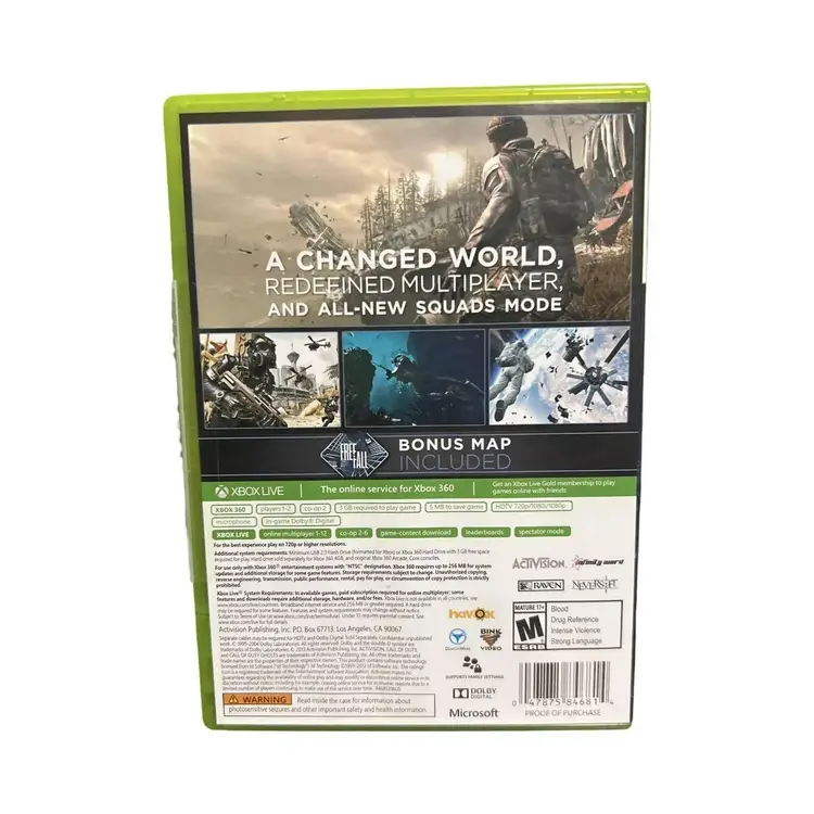Call of Duty Ghosts Xbox 360 With Complete Two Disc and Manual