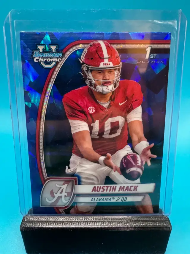 Austin Mack 1st Bowman Chrome U Sapphire Alabama Crimson Tide