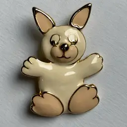 Vintage Steinmetz Bunny Brooch Pin Gold Tone