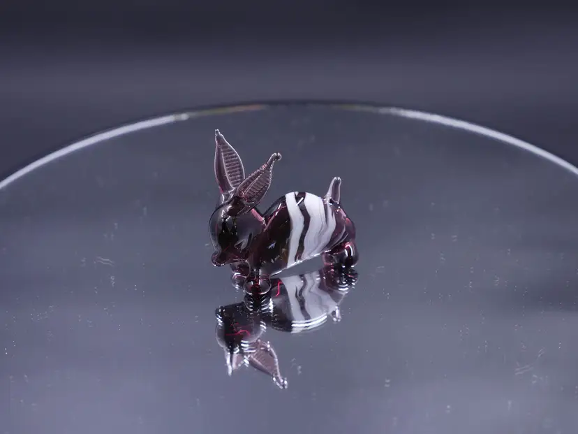 Miniature Lampwork Glass Rabbit Figurine