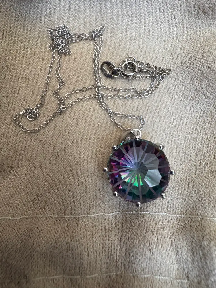 Sterling Silver Mystic Topaz Pendant.