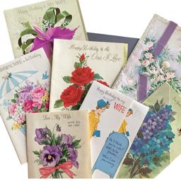 Lot Of 8 Vintage “Happy Birthday To My Wife” Cards