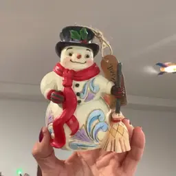 2020 Jim Shore Snowman With Ted Scarf Ornament In Box 4.5”