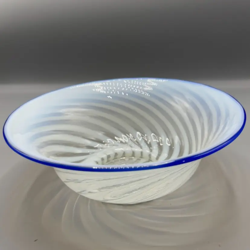 9” Diameter Studio Opalescent Art Glass Bowl