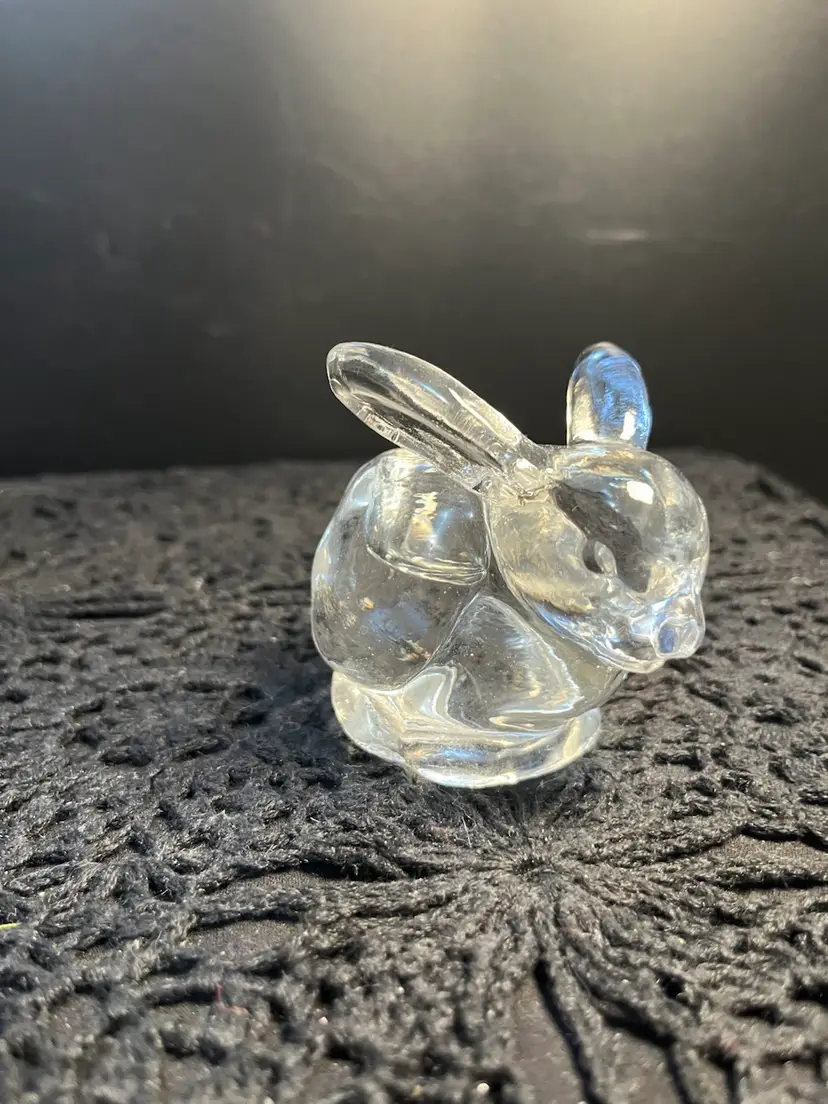 Clear Glass Bunny Candle Holder
