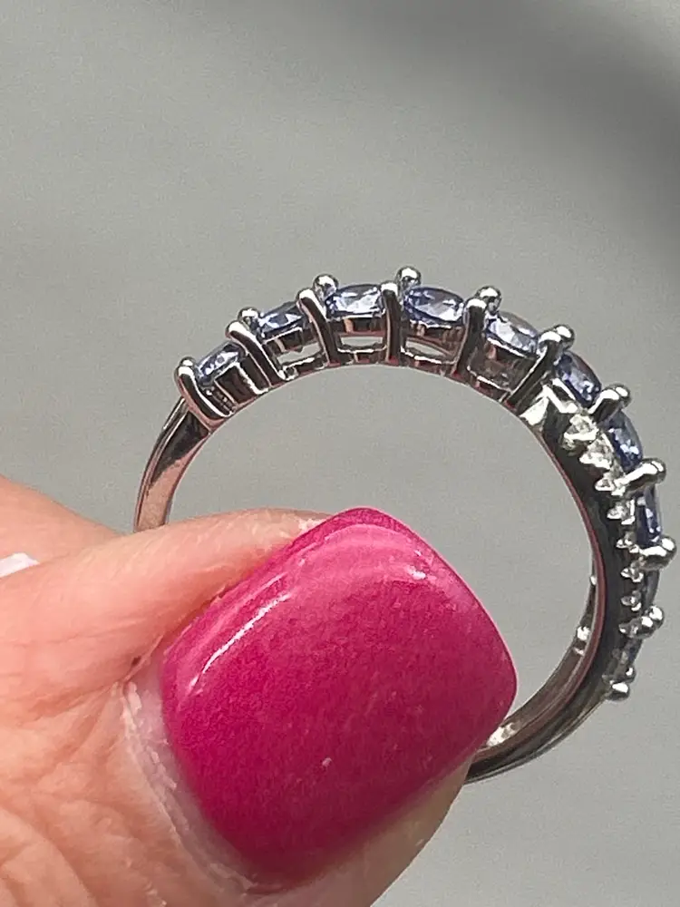 Promise. Collection – Sterling Silver YCJ 925 Purple Gemstone Band Ring Size 7 | Sparkling Lavender Stones