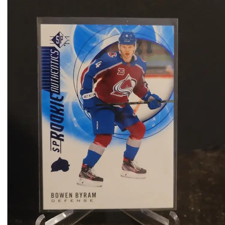 2020-21 SP Hockey Bowen Byram BLUE Rookie Authentics - RC - #140 - Avalanche