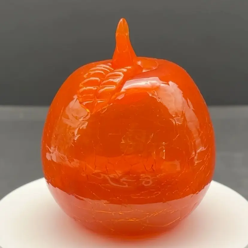 Crackle Glass Orange Apple *GLOWS*