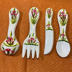 Vintage Mushroom Decorative Utensil Wall Decor Set
