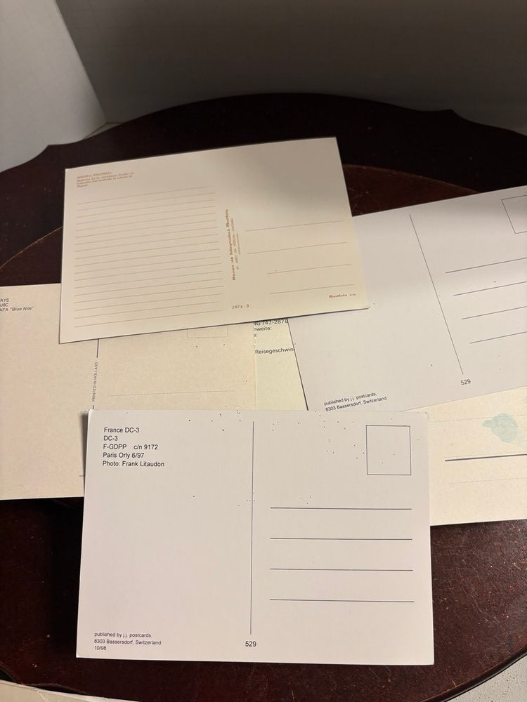 Airplane Postcards, Lot Of 5
