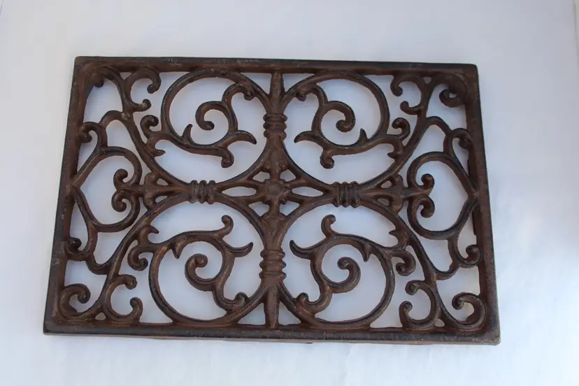 Rectangular Vintage Cast Iron Wall Plaque 11.5 X 7.75