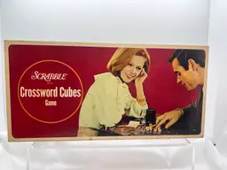 #200A Vintage Game. Scrabble Crossword Cubes. Includes All Parts Including Score Sheets And Inside Piece Organizer.