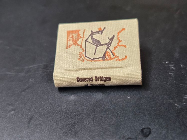 Vintage Miniature Book "Covered Bridges Of Oregon" Signed Suzanne Fisher Welt
