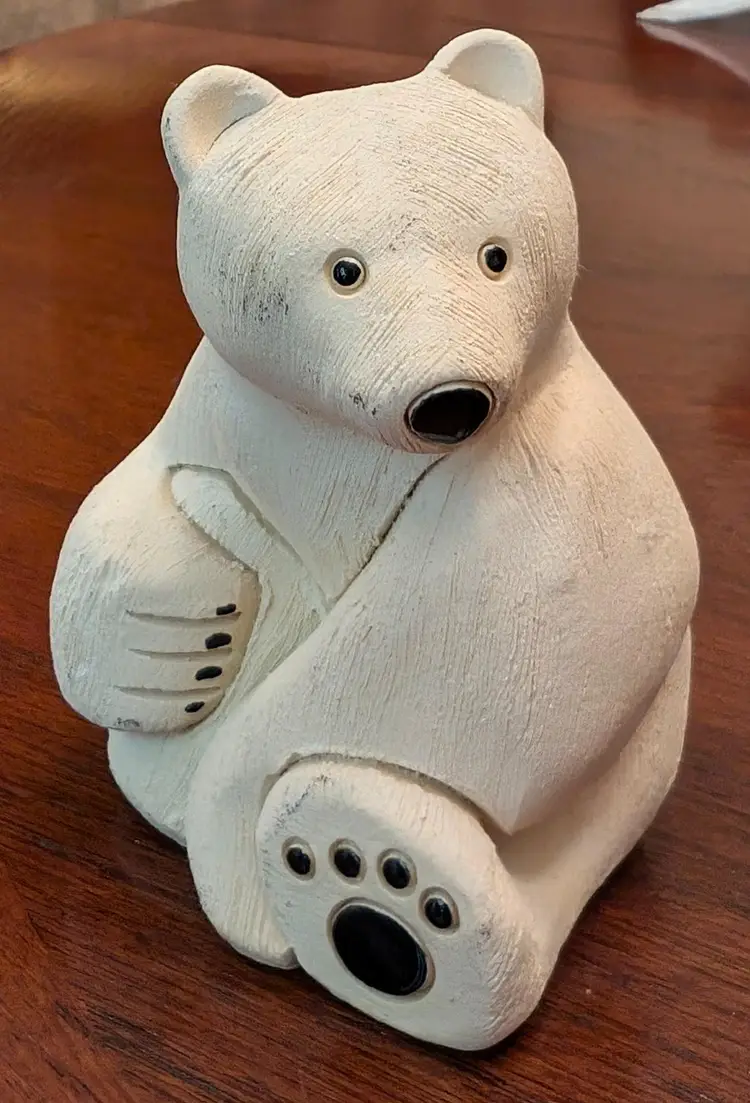 Artesania Rinconada Polar Bear Retired # 79 Hand Carved Ceramic - Uruguay