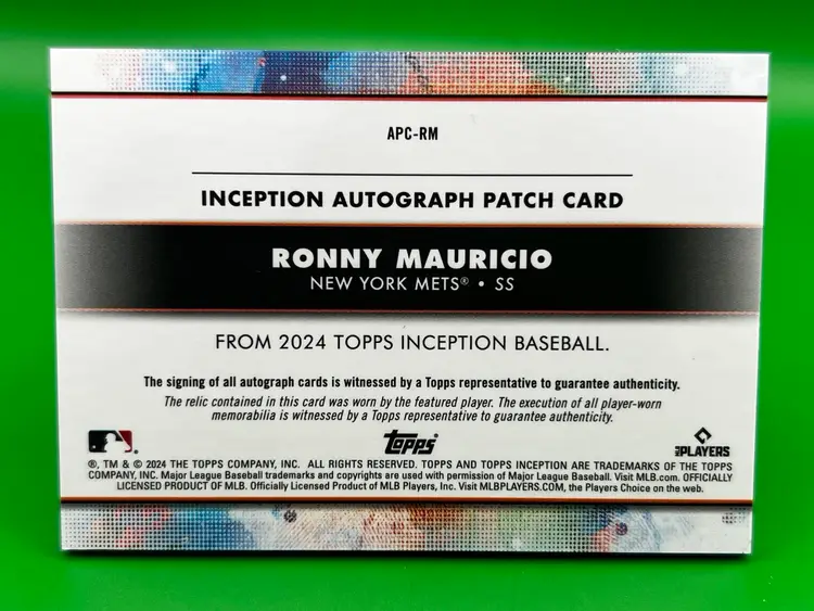 Ronny Mauricio 2025 Topps Inception Autograph Patch Auto /50