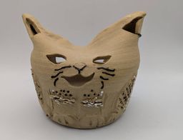 CAT! Vintage Authentic Native Handicraft From Alaska- Cat Pottery Signed Paul Gregory, Jr.