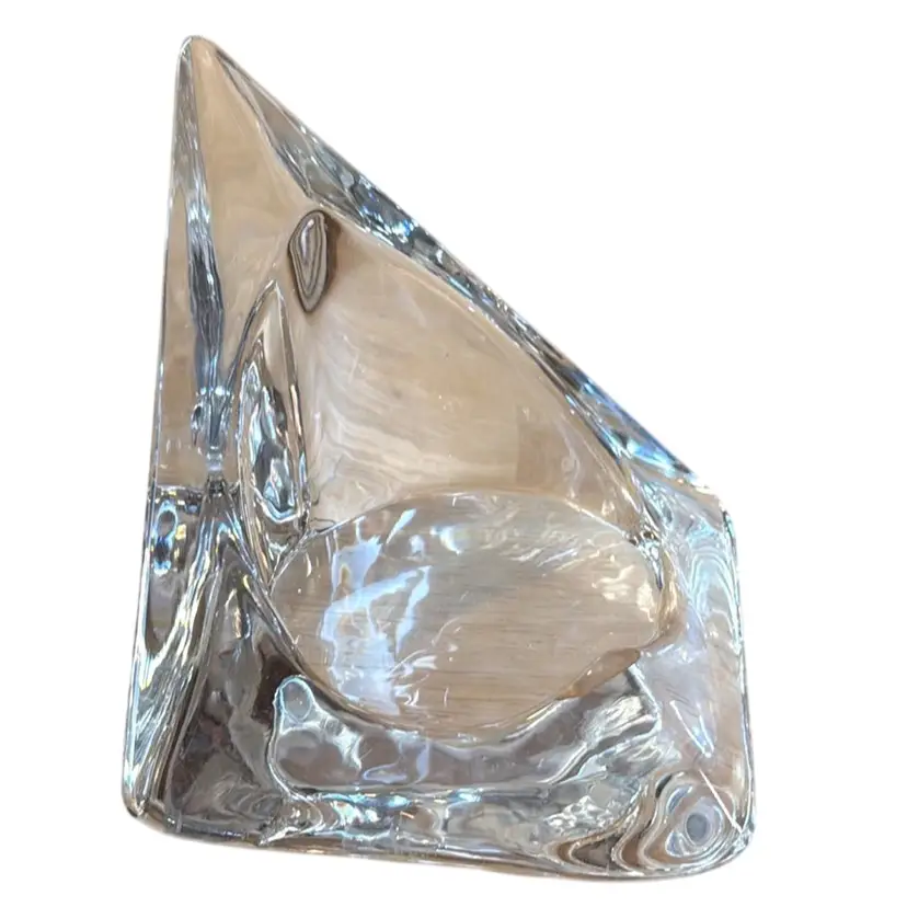 Nybro Sweden Pyramid Large Candle Holder By Tord Kjellstrom 5" High