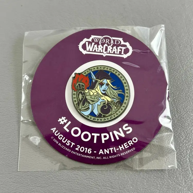 World Of Warcraft Sylvanas Anti-Hero Loot Crate Pin August 2016 Pinback New