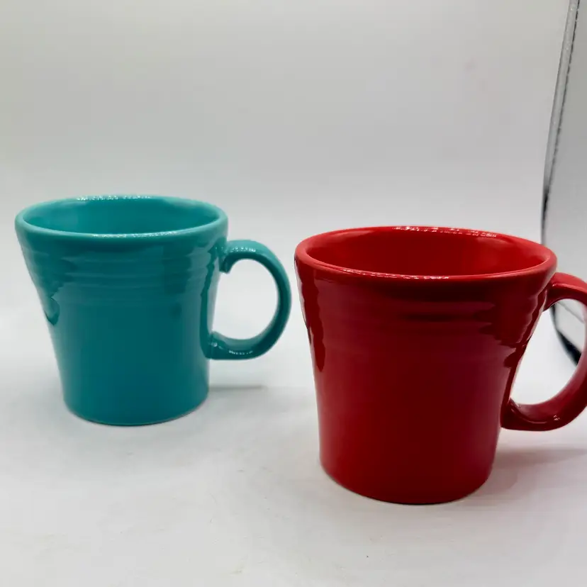 Fiesta Tapered 15-oz. Mugs, 1-Turquoise And 1-Scarlet.