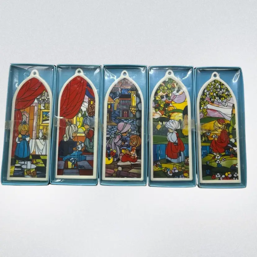 Enesco Precious Moments Collectors Club 6” Church Window Ornaments 1989 Japan