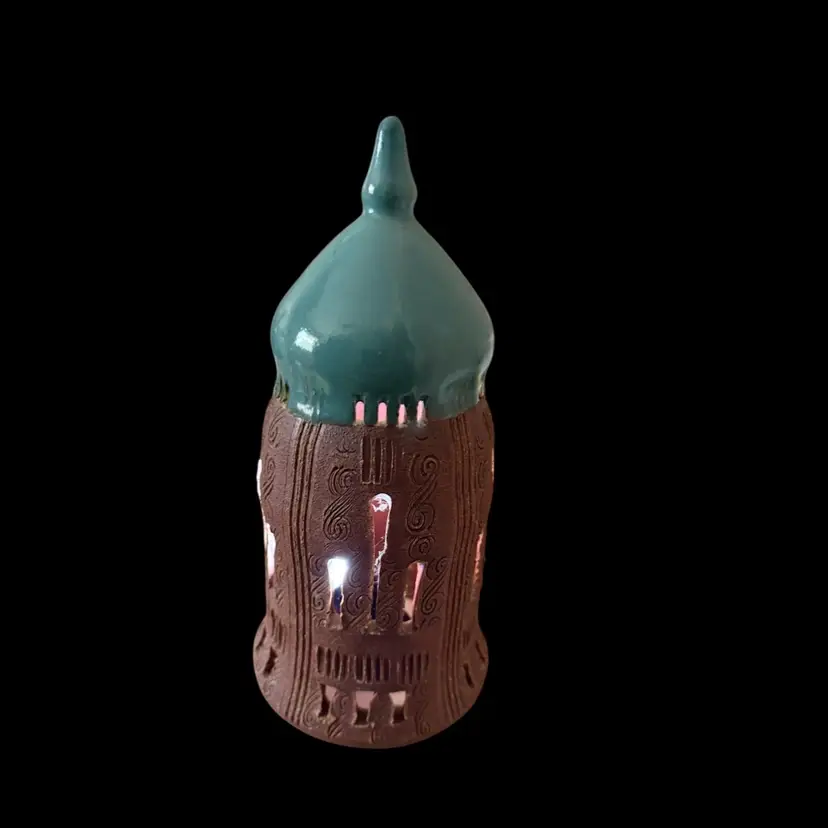 Studio Pottery Castle Style Sculpture Lantern