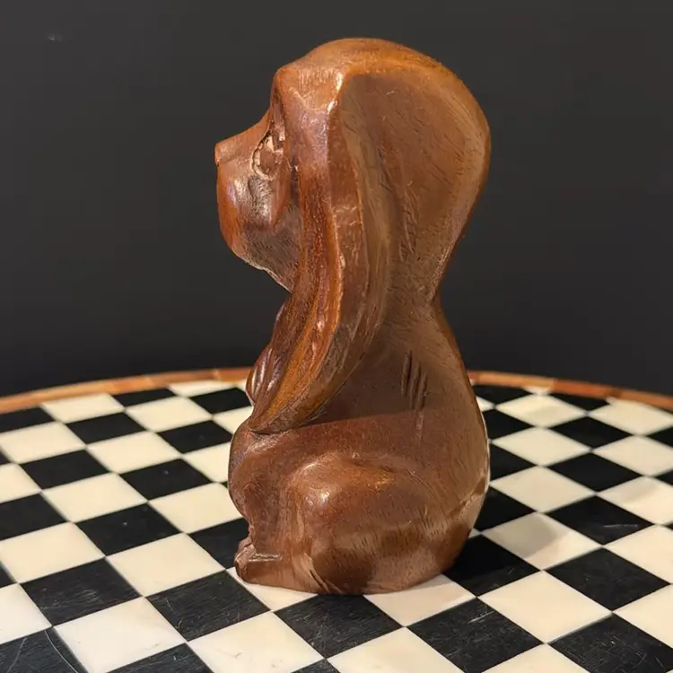Mid-century HandCarved Long Eared Dog