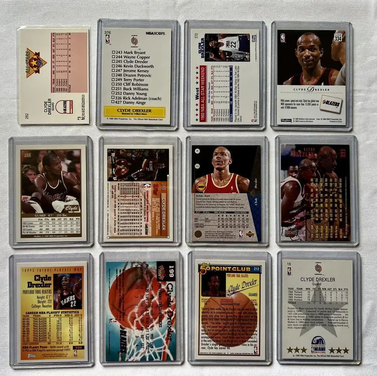 Clyde Drexler Basketball Houston Rockets Portland Trail Blazers 12 PCS #BB-5🔥