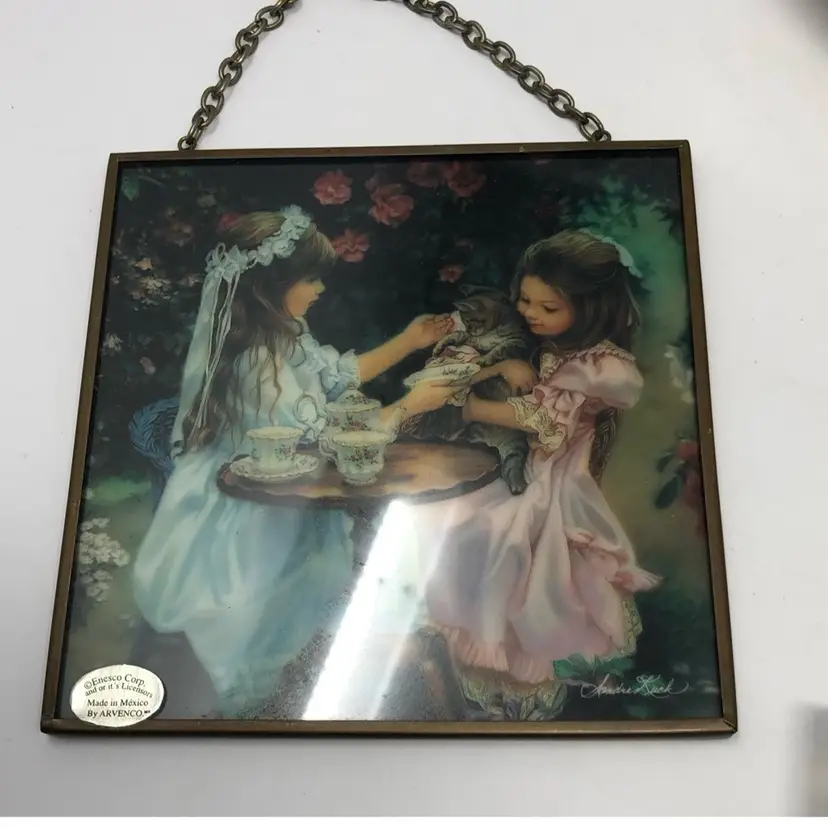 Tea with Kitty Suncatcher Print by Sandra Kuck for Enesco