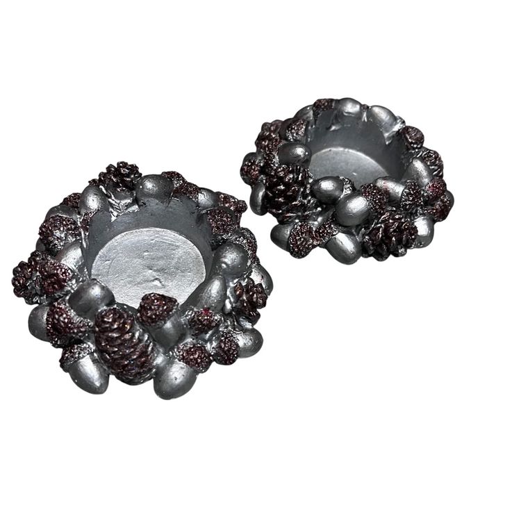 001 Made By Me silver glittery tea light candle holders Christmas decor