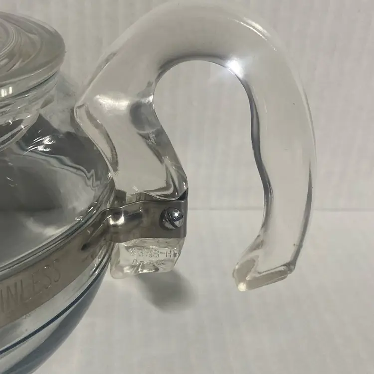 Vintage Pyrex Flameware 8446B 6-Cup Glass Coffee Tea Pot With Lid