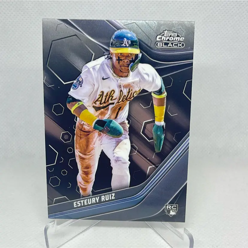 Esteury Ruiz 2023 Topps Chrome Black #47 Rookie Oakland A's